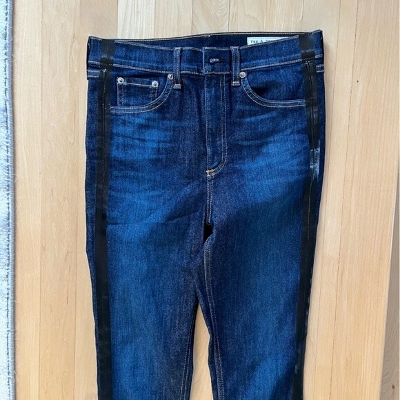Rag & Bone High Rise Ankle Skinny Jeans Mad River Tuxedo 27 - Picture 12 of 14